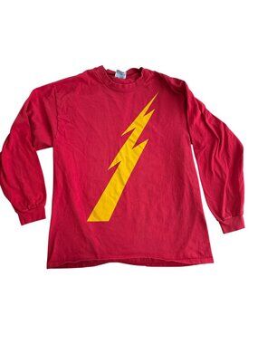 Vintage Flash Long Sleeve Hanes Beefy-T Red Long Sleeve Shirt Mens Size L